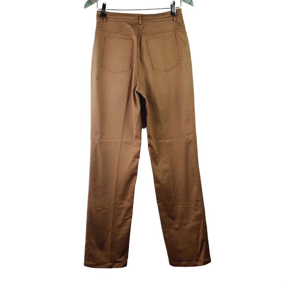 St. John Sport Stretchy Khaki Trouser Straight Leg Pant Sz 4 Made in the USA - Picture 2 of 9